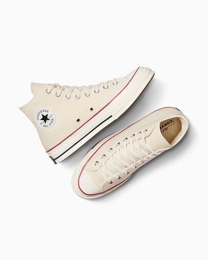 Chuck 70 Canvas Parchment/Garnet/Egret, Angled View