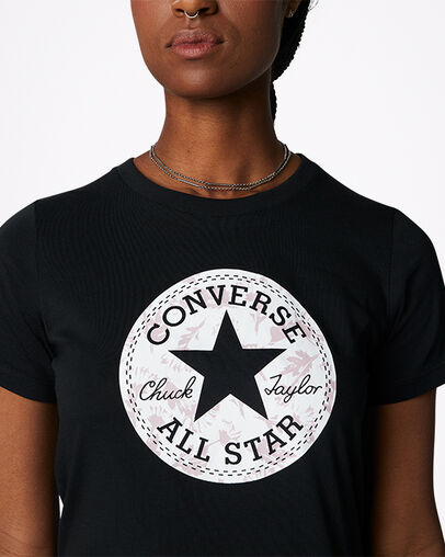 Hybrid Flower Chuck Patch Infill Classic T-Shirt Converse Black, Detail View