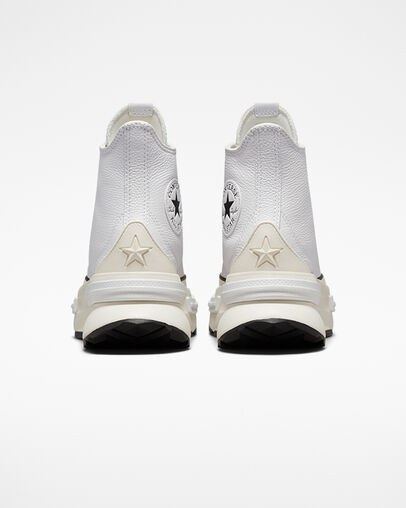 Run Star Legacy CX Foundational Leather White/Black/Egret, Heel View