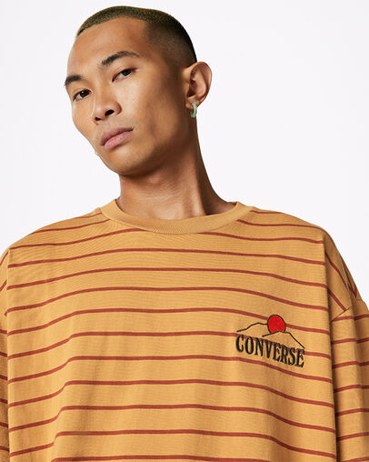 T-shirt &agrave; manches courtes et &agrave; rayures Hybrid World Bl&eacute;, Detail View