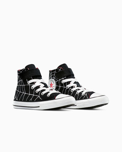 Chuck Taylor All Star Easy-On Spiderweb Black/White/Red, Top and Side View