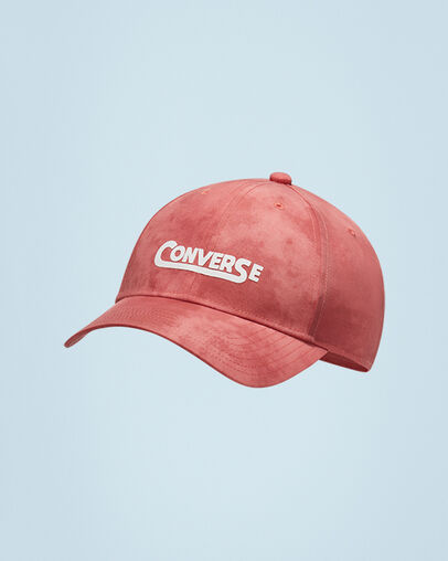 Graphic Washed Baseball Cap Terracotta Pink, Front View