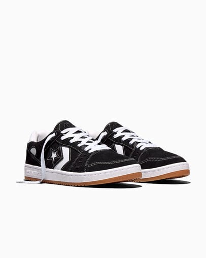 CONS AS-1 Pro Suede Noir/Blanc/Marron gomme, Top and Side View