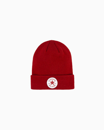 Chuck Patch Watch Cap Beanie Enamel Red, Front View