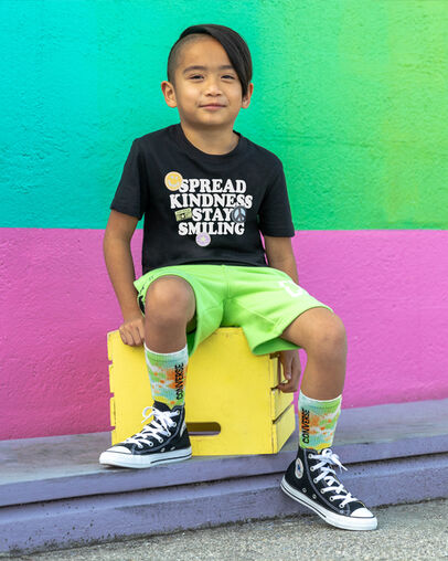 3er-Pack Socken mit Rundhalsausschnitt und Tie-Dye-Design Lime Rave, 3/4 View