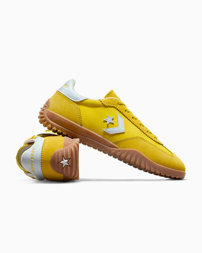 Run Star Trainer Golden Wren Yellow/Winter Slay White/Egret, Detail Angle View