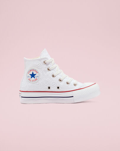 Love Ceremony EVA Platform Chuck Taylor All Star Blanco/Granate/Azul marino medianoche, Outer Side View