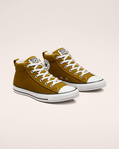 Chuck Taylor All Star Street Canvas Dark Wheat/White/Black, Angled View