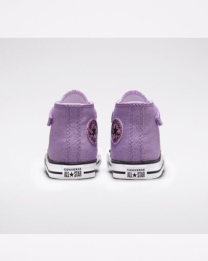 Chuck Taylor All Star 1V Undersea Glitter Pixel Purple/Pale Amethyst, Heel View