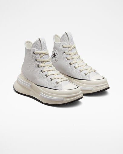 Run Star Legacy CX Foundational Leather White/Black/Egret, Angled View