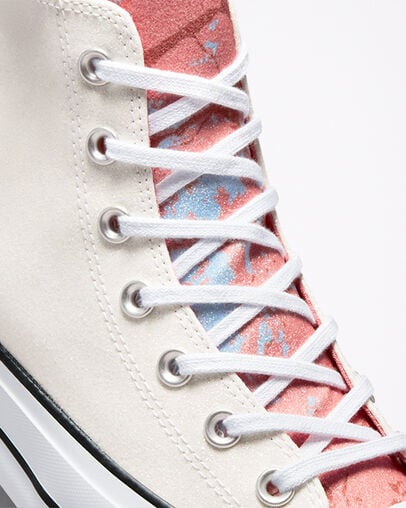 Chuck Taylor All Star Lift Platform Hybrid Shine White/Pink Salt/Black, Detail Angle View