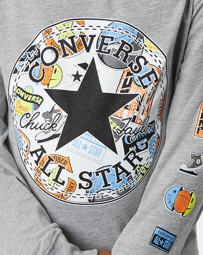 Jump Ball Chuck Patch Long Sleeve Tee Dk Grey Gether