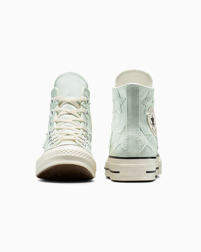 Chuck 70 Archive Stars Rainwashed Grey/Egret/Black, Heel View