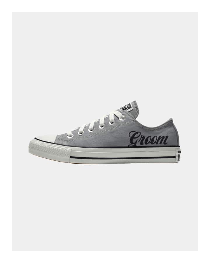 Grey low top with groom Print