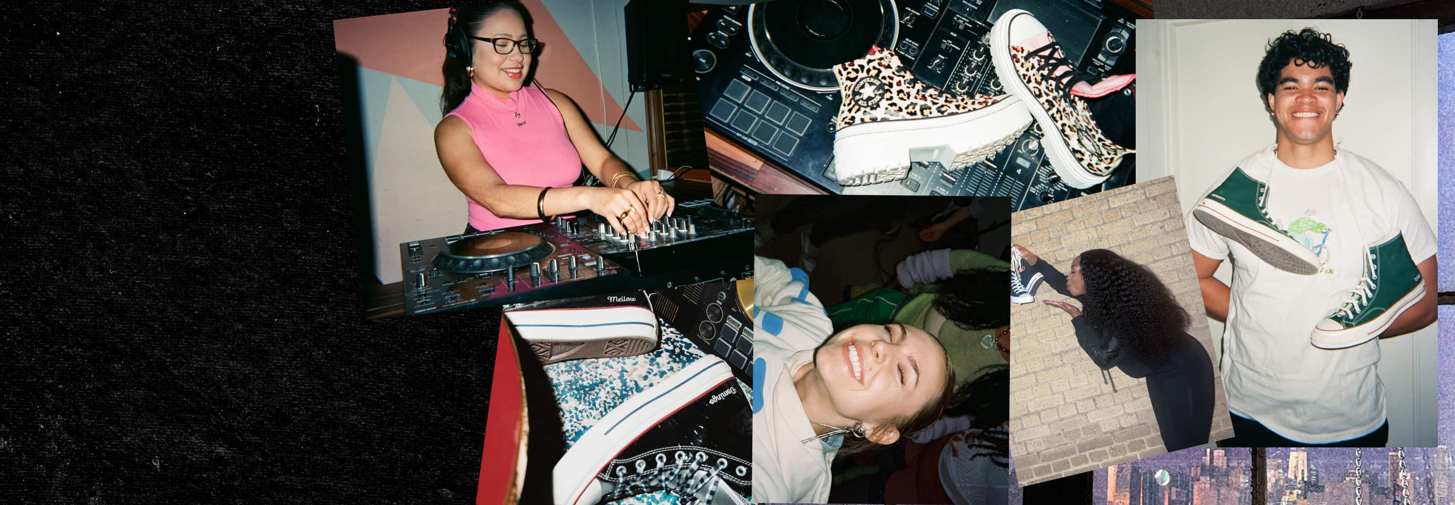 Collage photo of creators and custom shoes