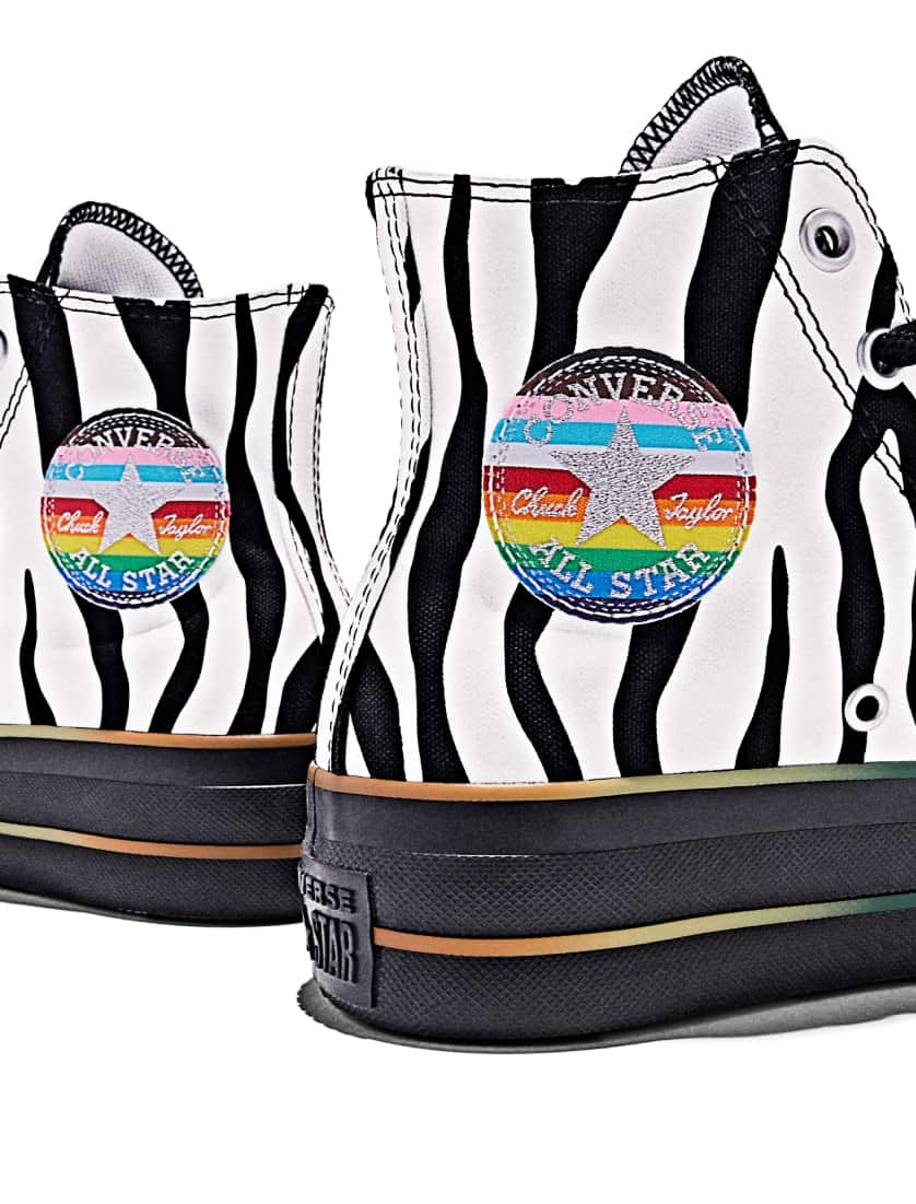 Zebra printed pride shoes