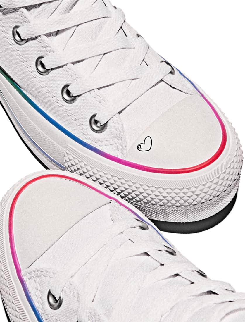 Simple white pride shoes