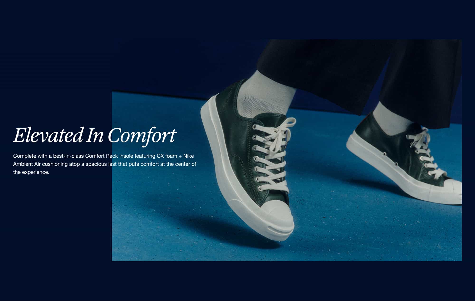 Green low top Jack Purcell shoes