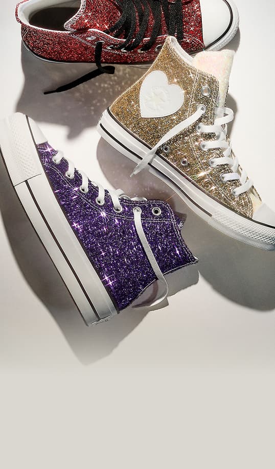 Shop Converse Custom Glitter Shoes