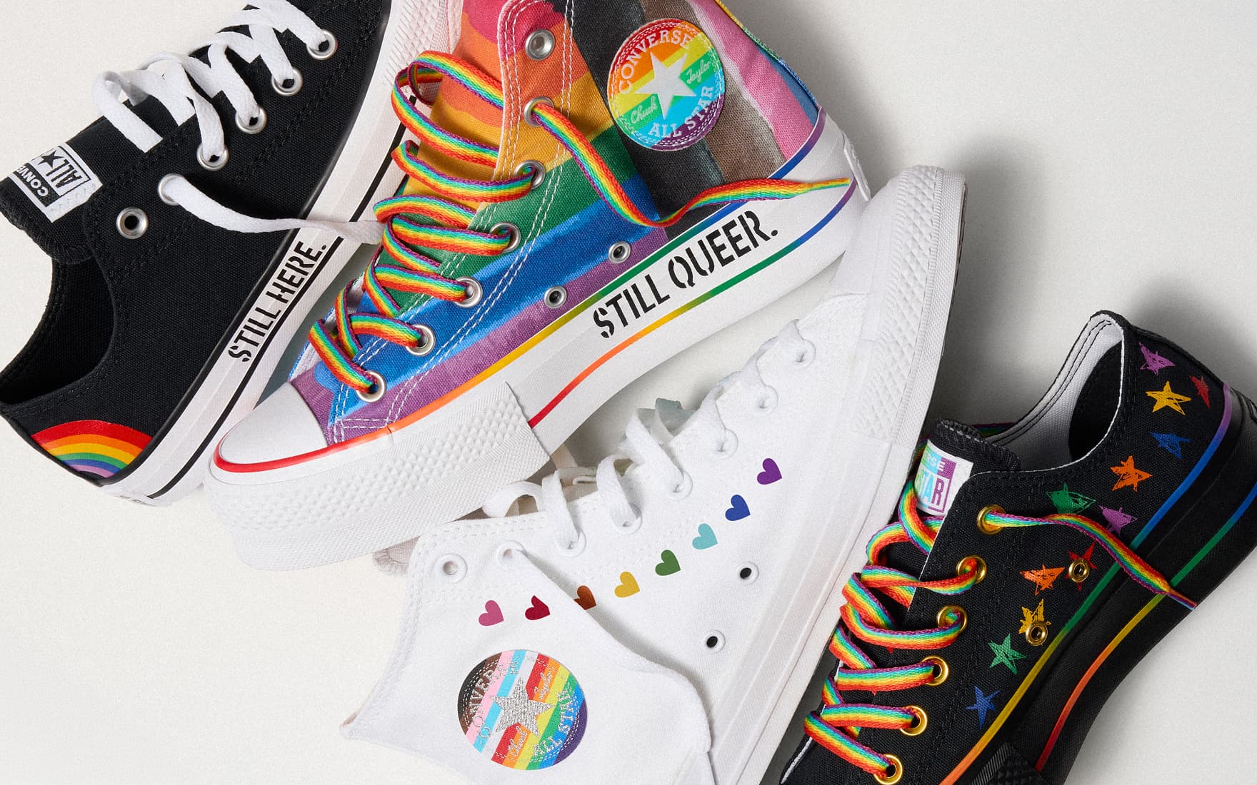 Converse Chuck Taylor Rainbow Flame High Top Sneakers Pride Rare EUC Converse All Star Chuck Taylor Rainbow Diversity Equality  main image 2