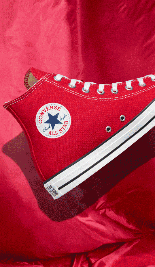 Pink and Red Converse Shoes