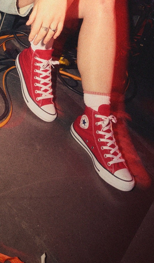 Red High Top Chuck Taylor All Star Shoes