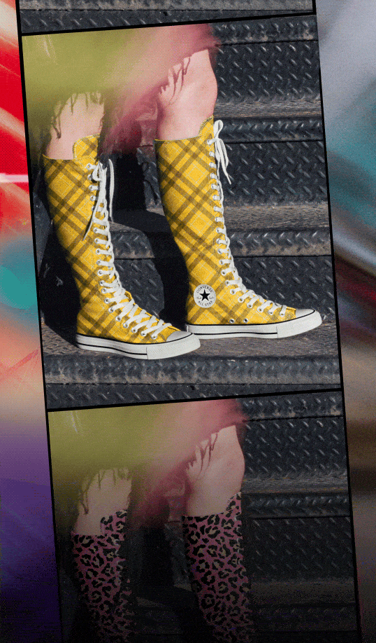 photo of knee high custom chuck taylor all star shoe