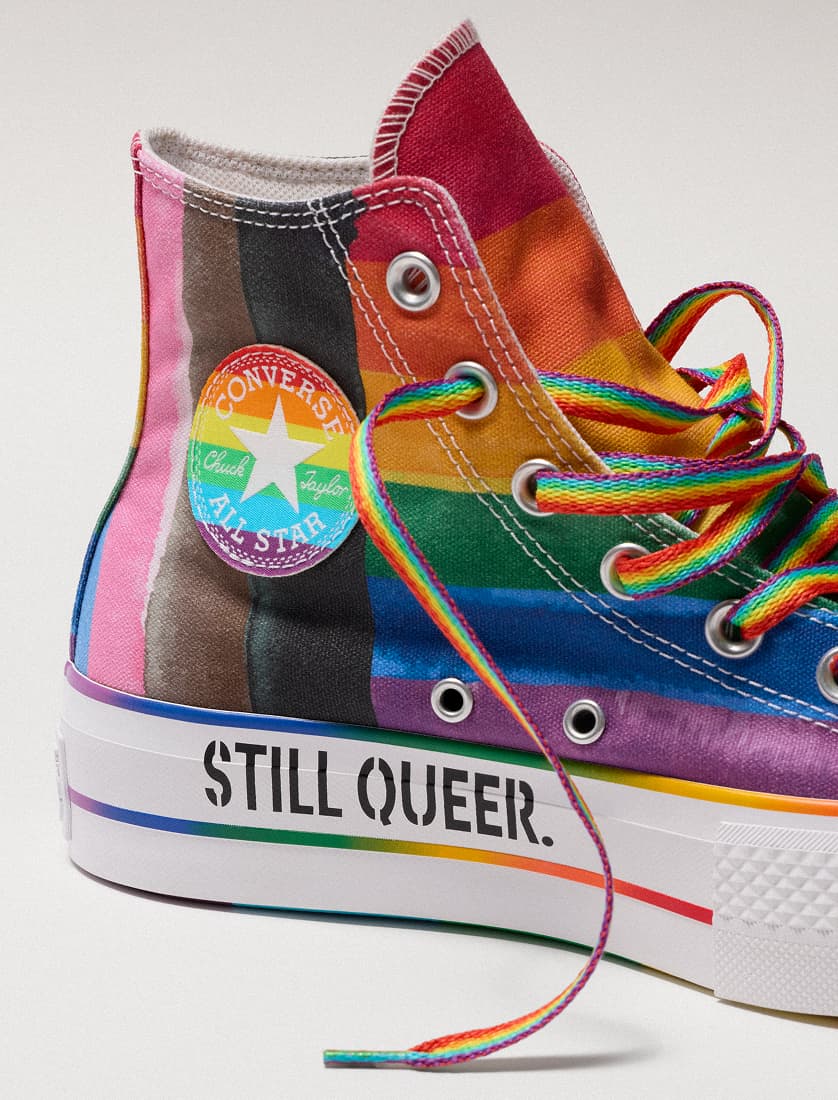 Converse Chuck Taylor Rainbow Flame High Top Sneakers Pride Rare EUC Chuck Converse Rainbow Flame Converse Converse Pride Chuck  main image 2