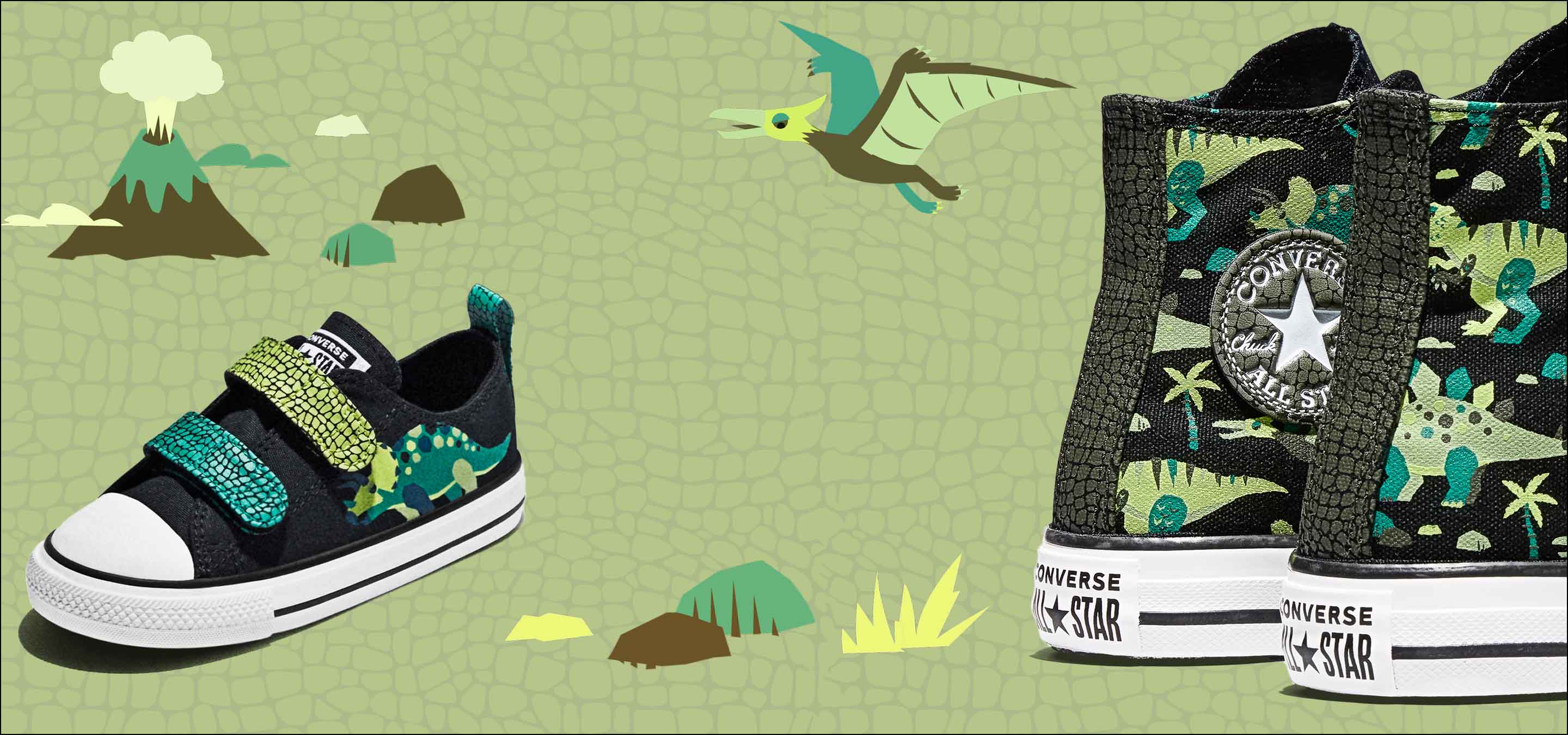 Kids Dino Print Shoes