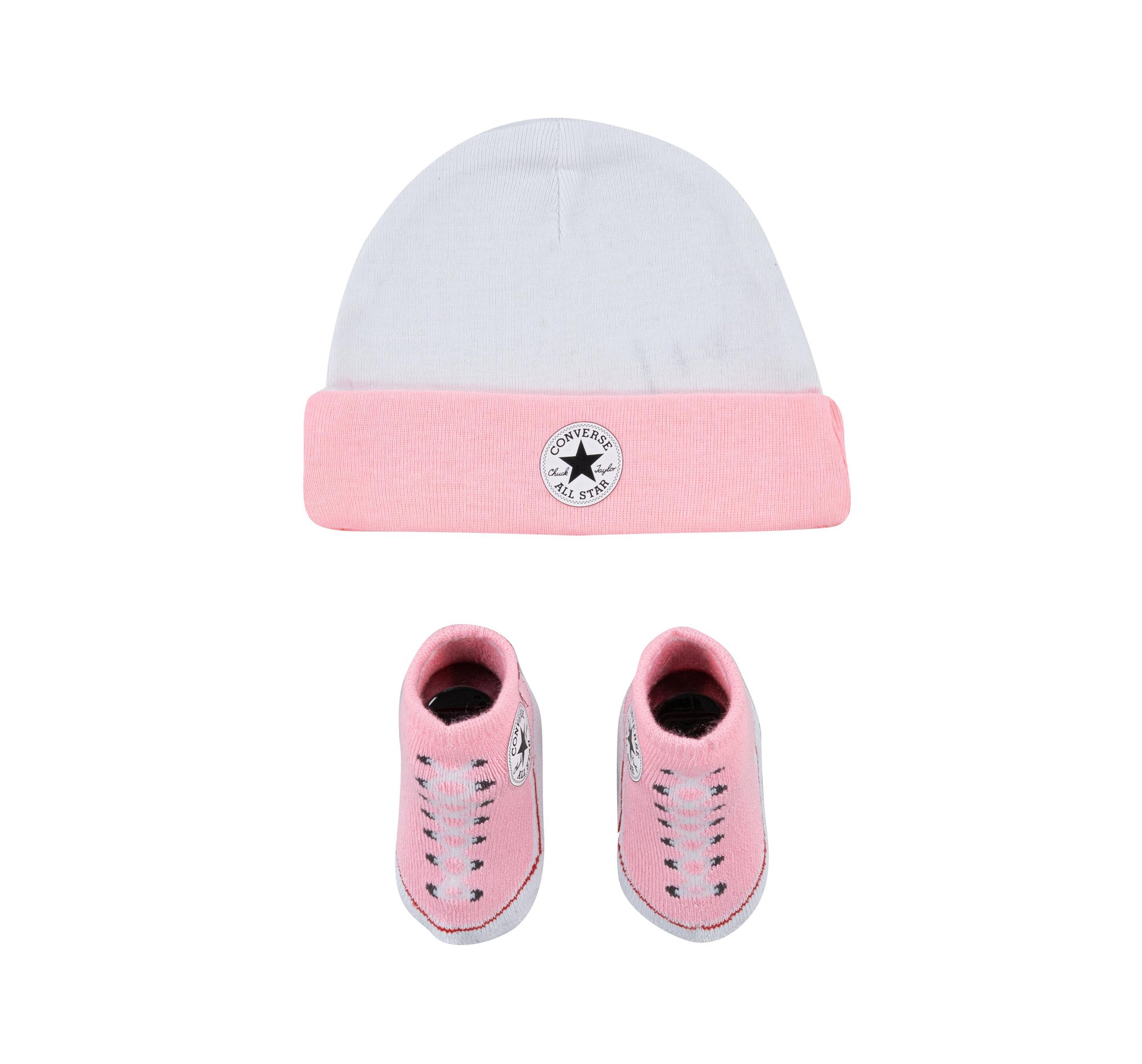 CONVERSE 2-Piece Chuck Taylor Hat & Booties Set Pink