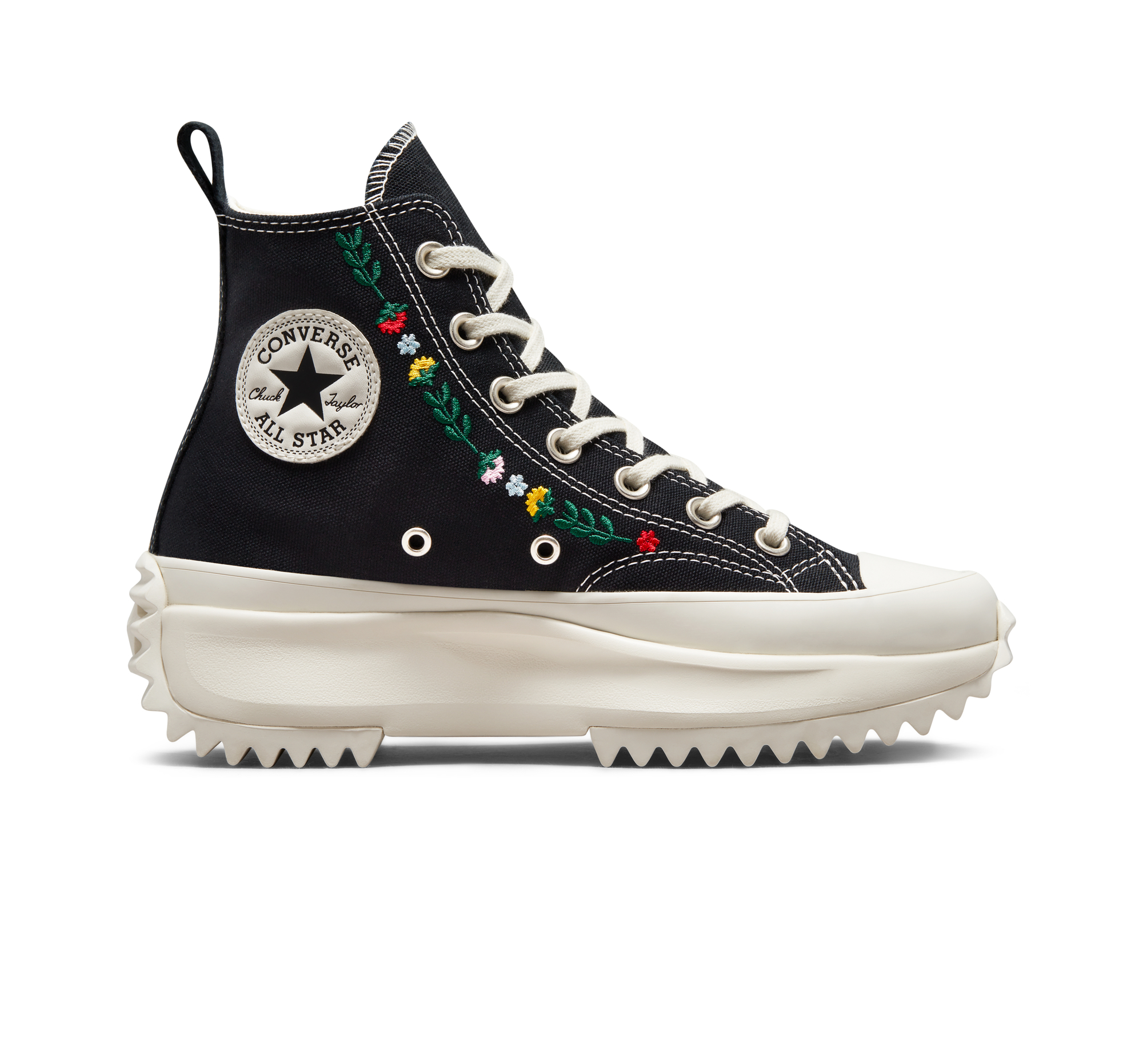 Converse Men 7.5 Run Star Hike Platform Embroidered Florals Unisex High Top Boot Converse ⭐Converse Run Star Hike Hi Sz 6.5 Men Shoes  main image 2