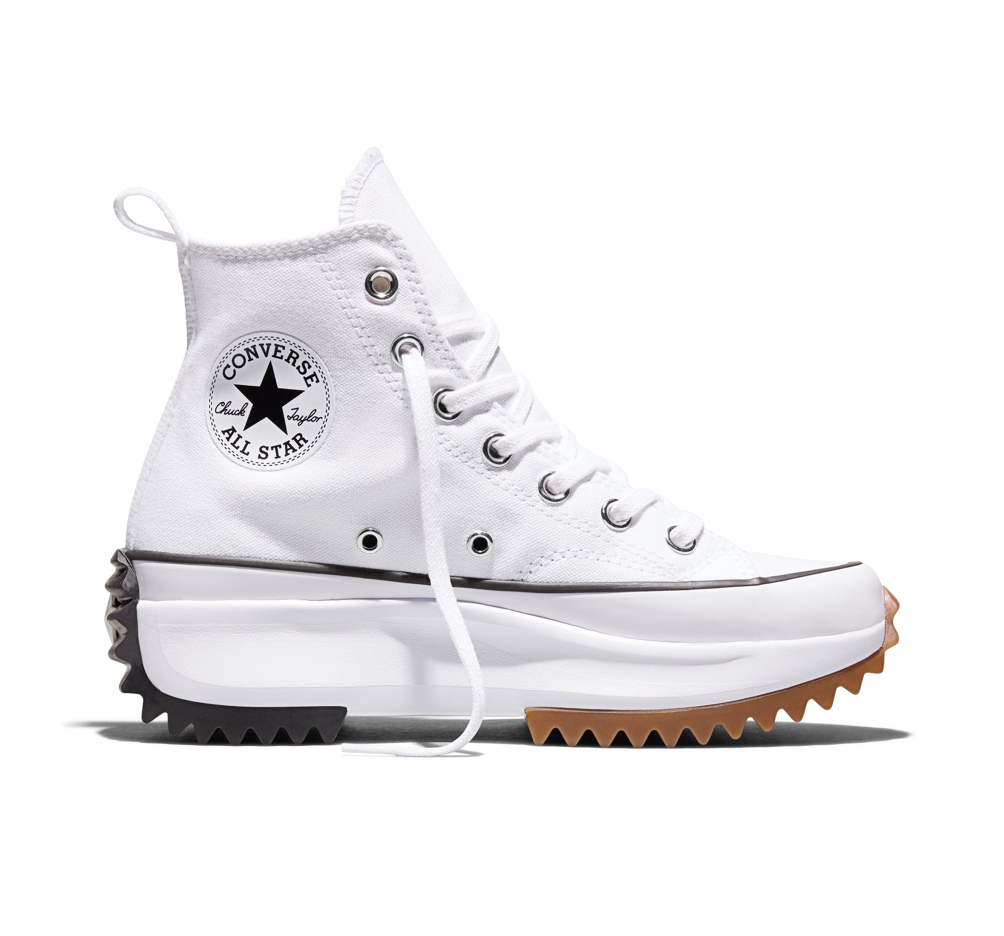 Converse Run Star Hike Scarpa High Top, Cotone in Bianco, Taglia 35