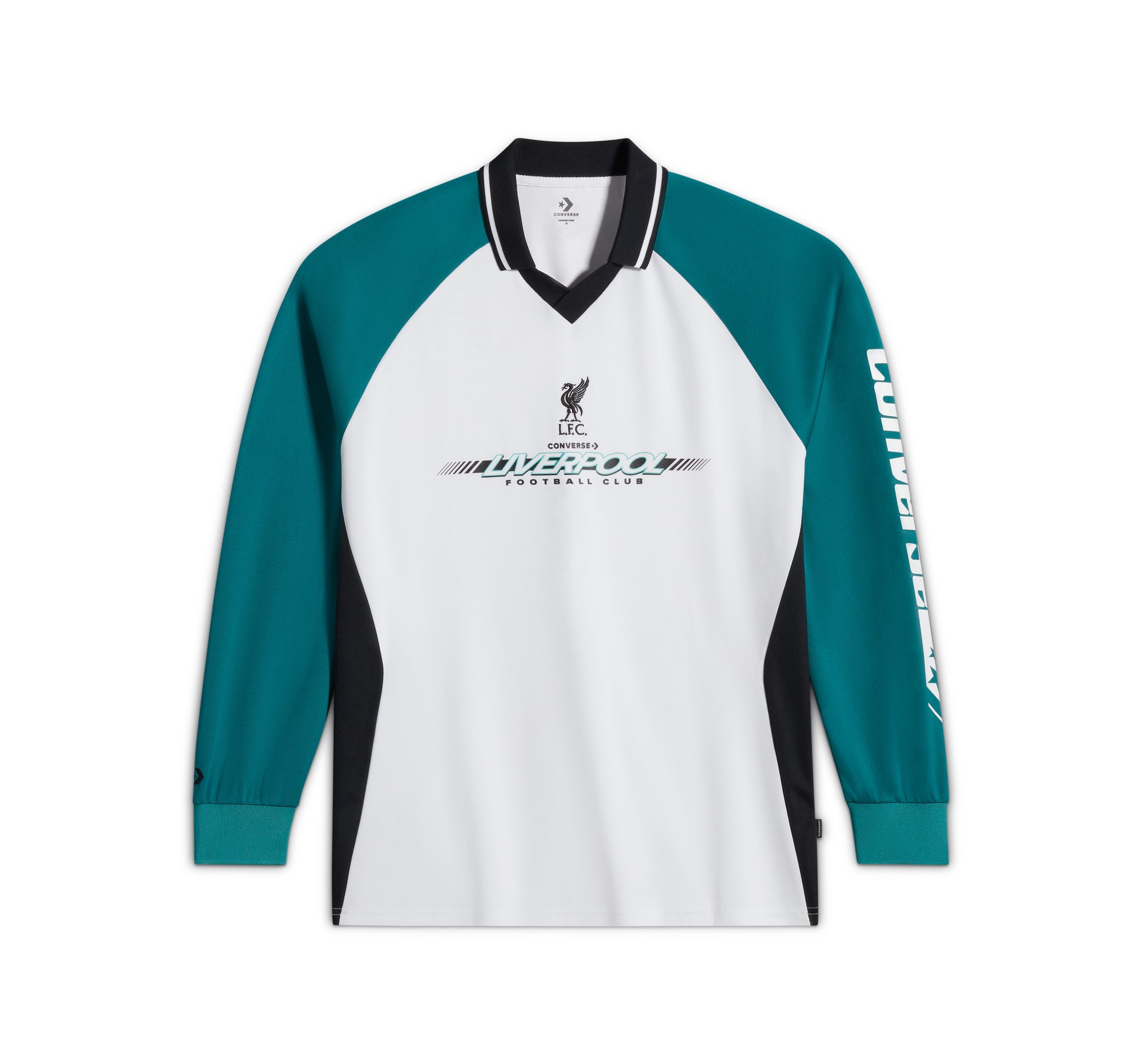Converse X Liverpool FC Long-Sleeve T-Shirt A Manica Lunga in Verde, Taglia One Size
