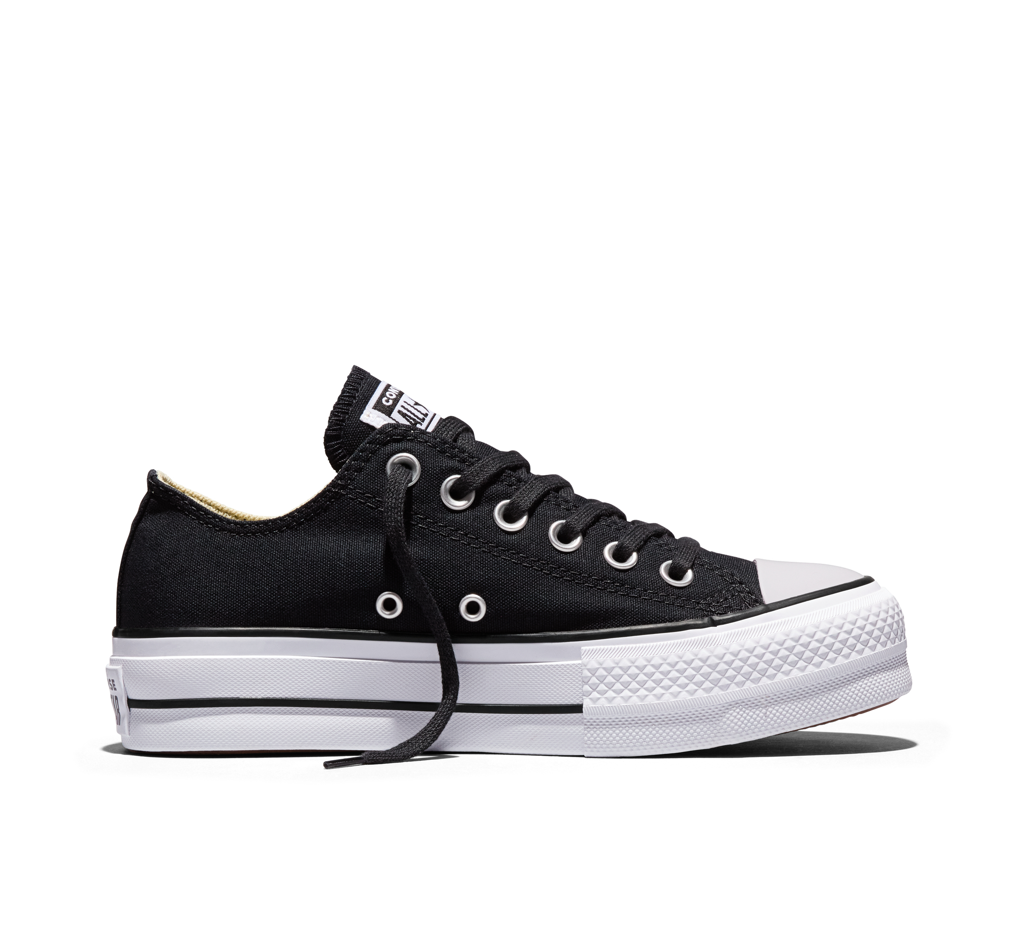 Converse Chuck Taylor All Star Platform Canvas Scarpa Low Top, Cotone da Donna in Nero, Taglia 37.5