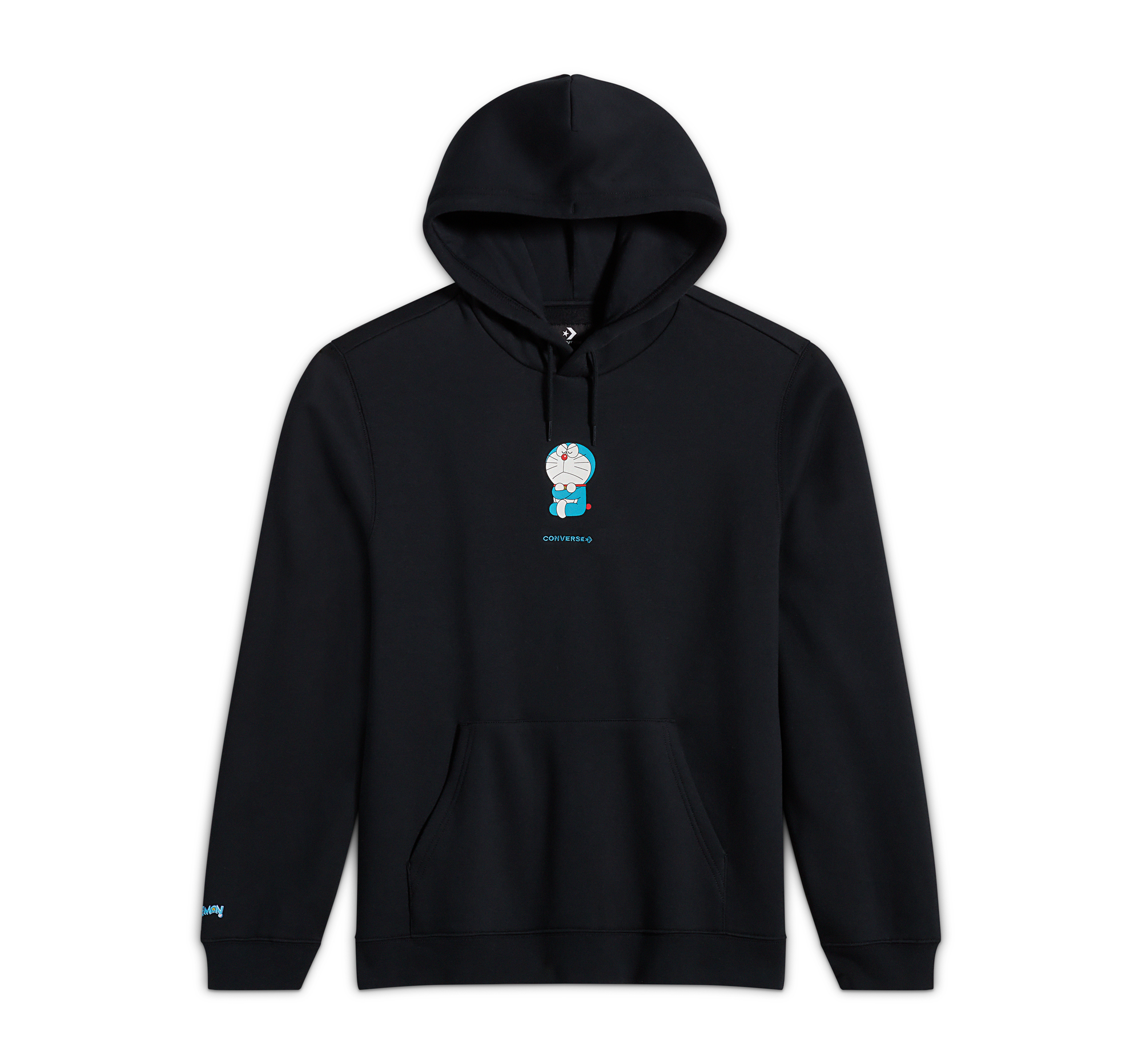 Converse X Doraemon Graphic Hoodie Felpa in Nero, Taglia One Size