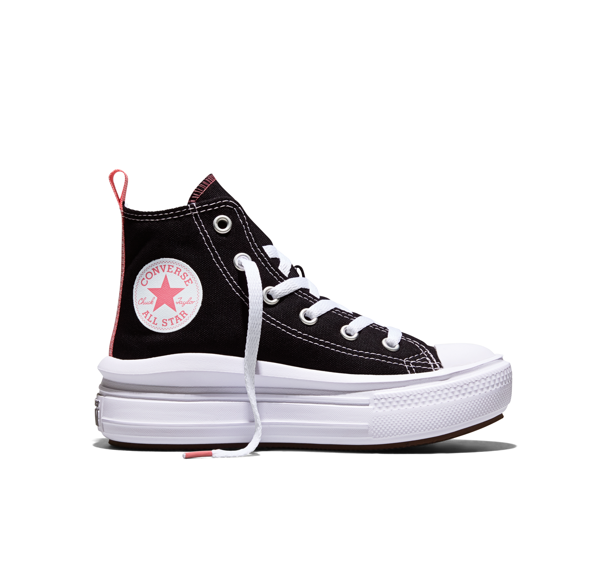 Converse Chuck Taylor All Star Move Platform in Black/Pink Salt/White, Maat EU 32