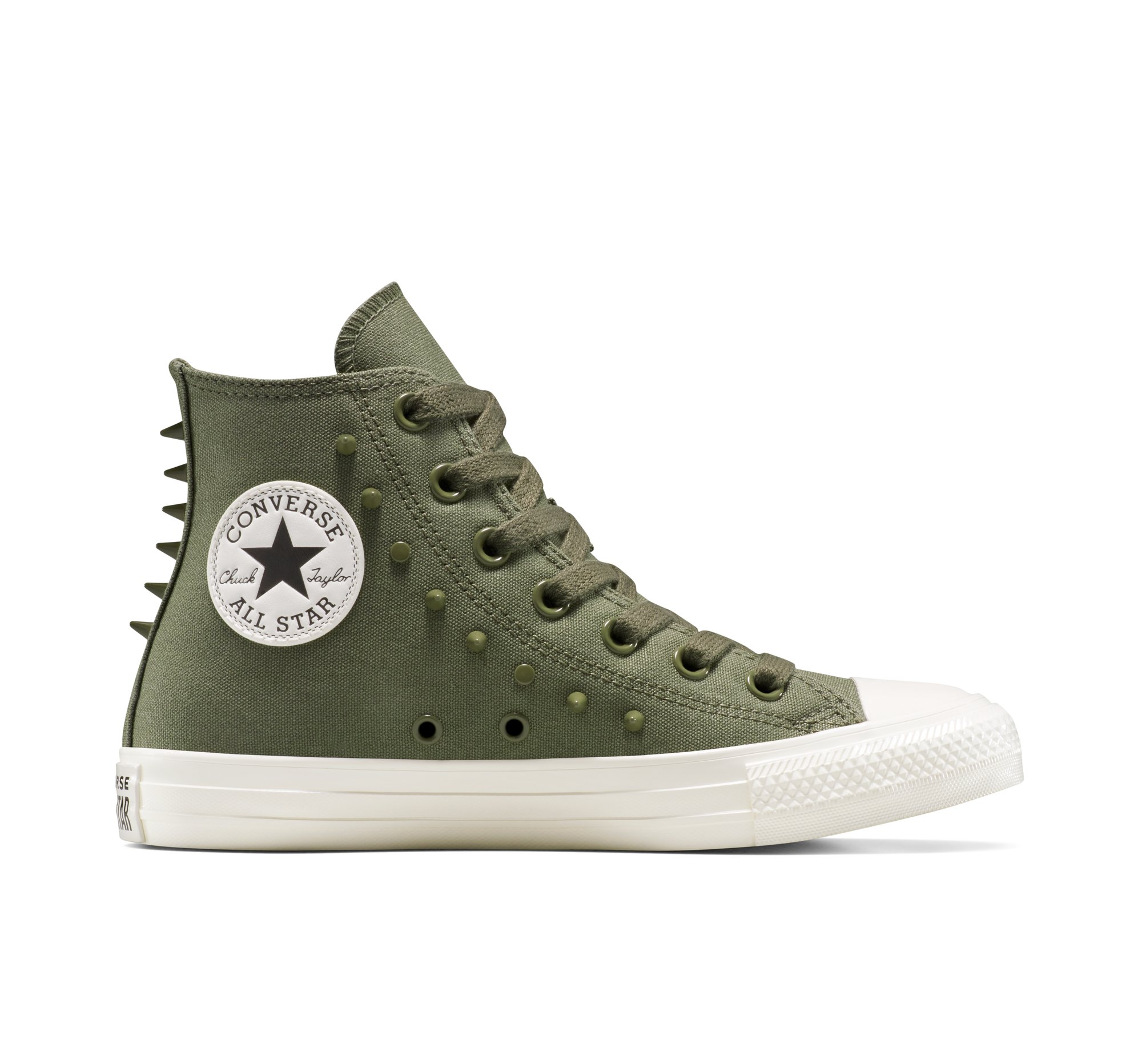 Converse Chuck Taylor All Star Spikes Scarpa High Top, Cotone da Donna in Verde