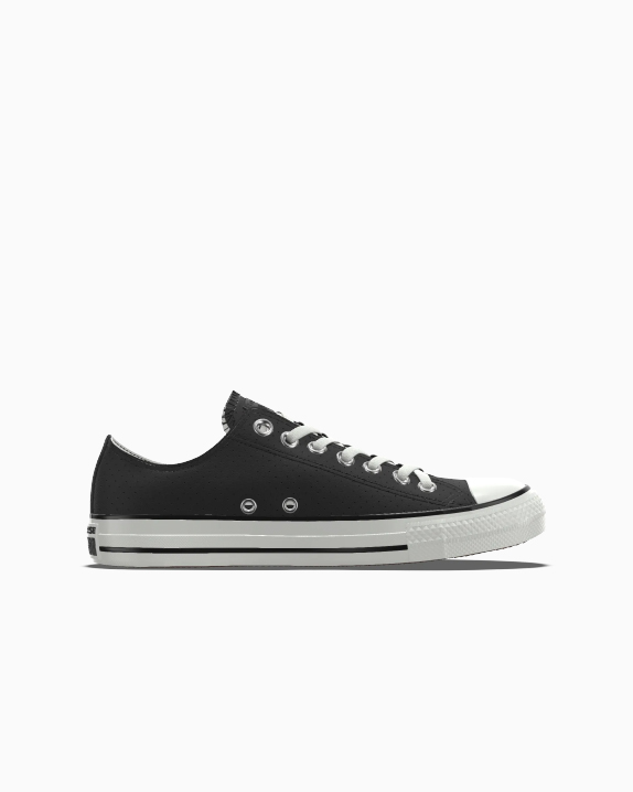 Converse Custom Chuck Taylor All Star Leather By You Scarpa Low Top in Nero, Taglia One Size