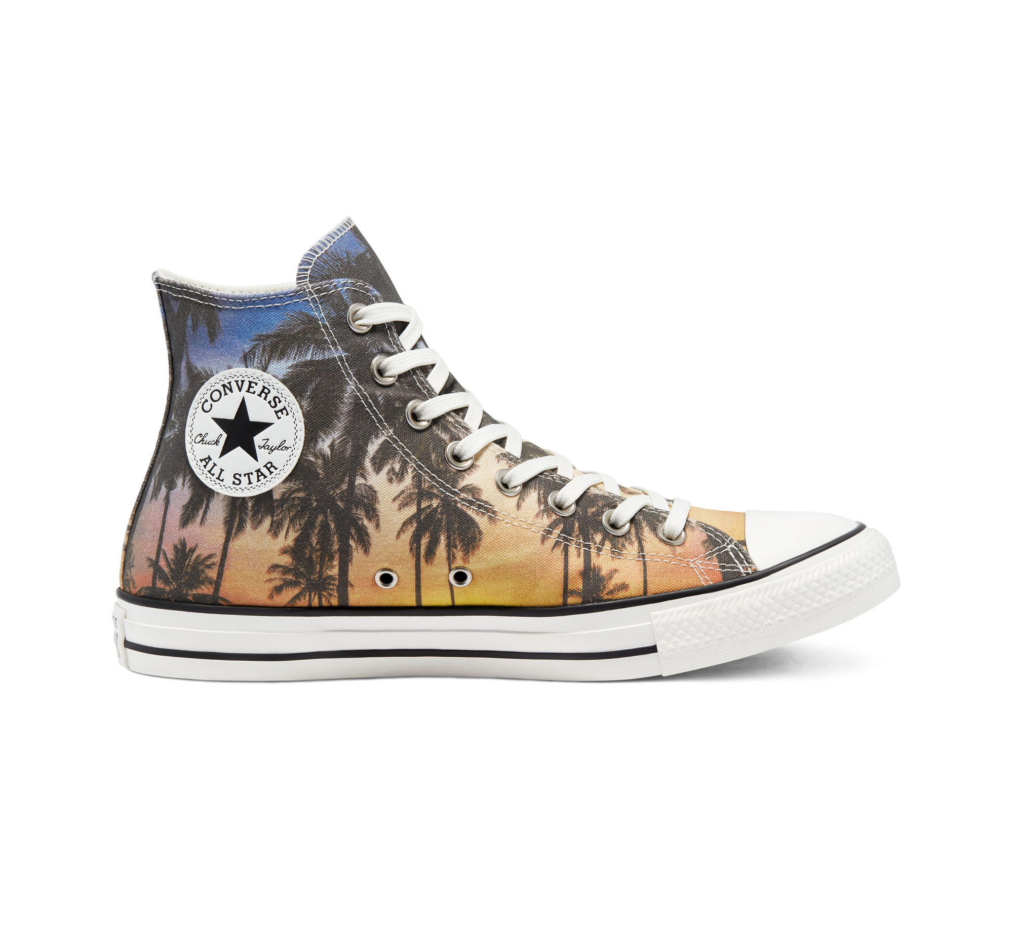 Converse All Star Tropical Palm Leaves Hi Top Shoes Size Women’s 12 Men\'s 10 Converse Shoes High Casual Sunset Palm Trees | Mercari main image 4