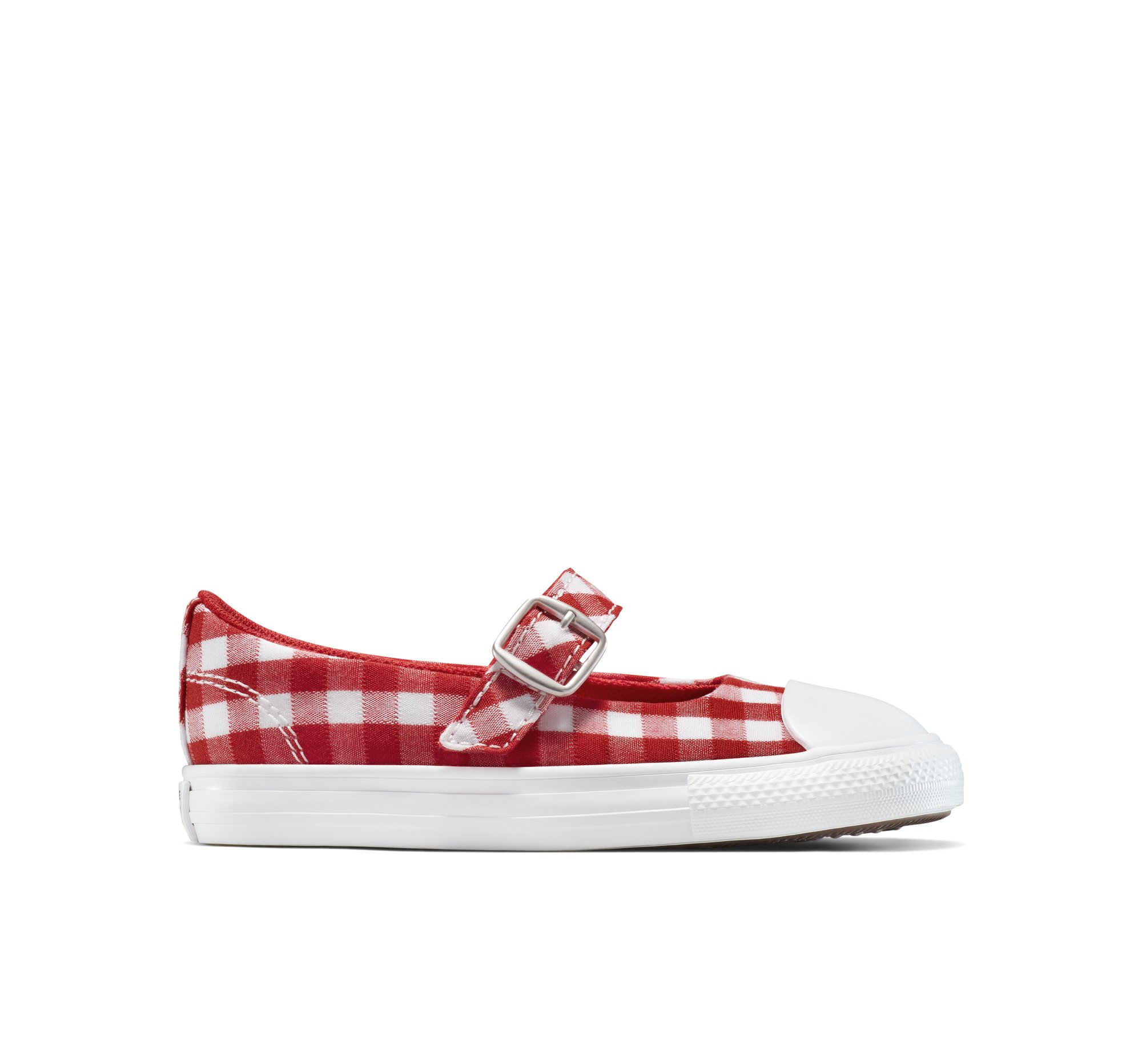 Converse Chuck Taylor All Star Dainty Mary Jane Easy-On Checkered Scarpa Low Top da Bambini in Rosso