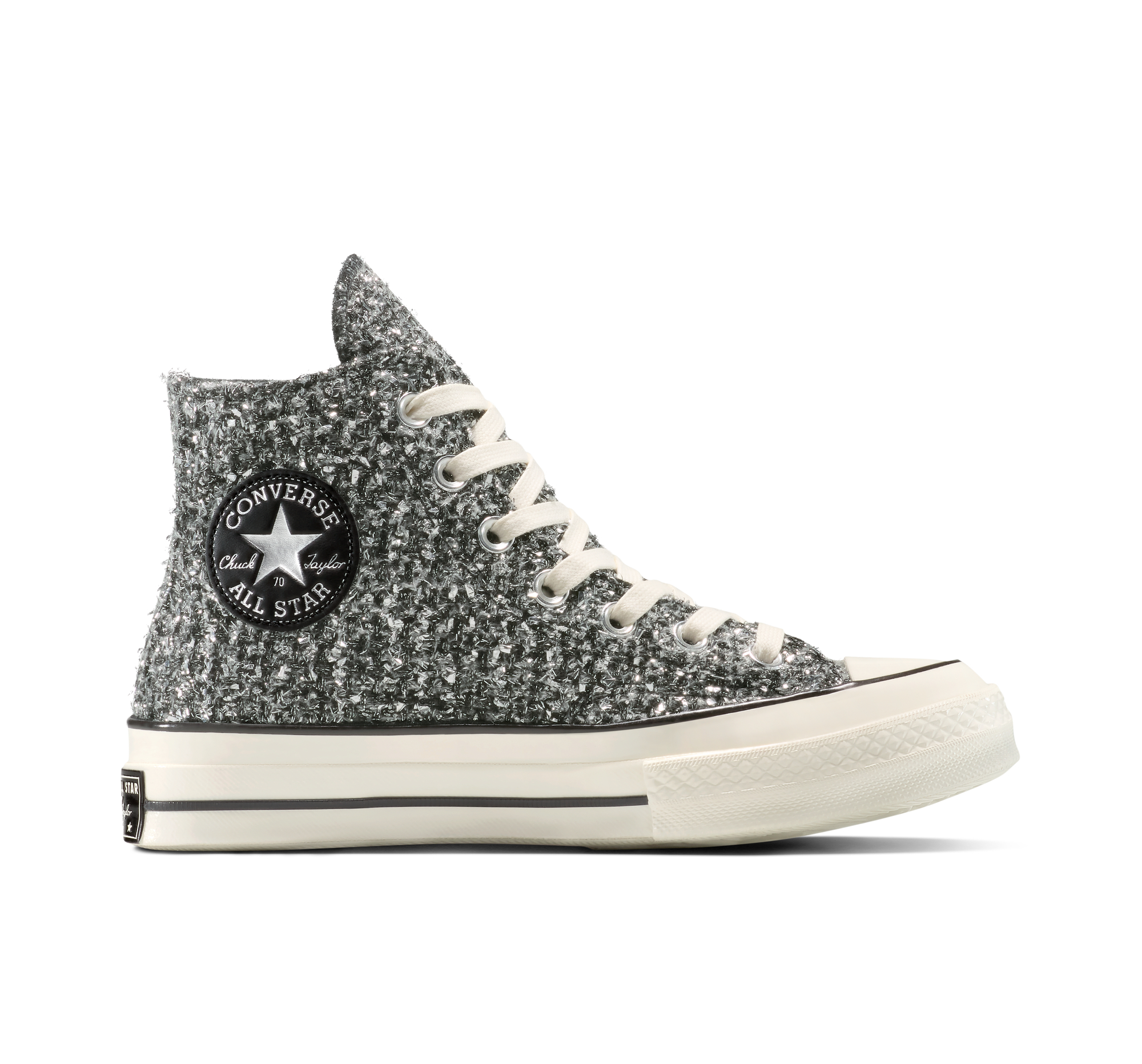Converse Chuck 70 Metallic Tweed High-Top Shoe In Black, Size 10 - A14442C