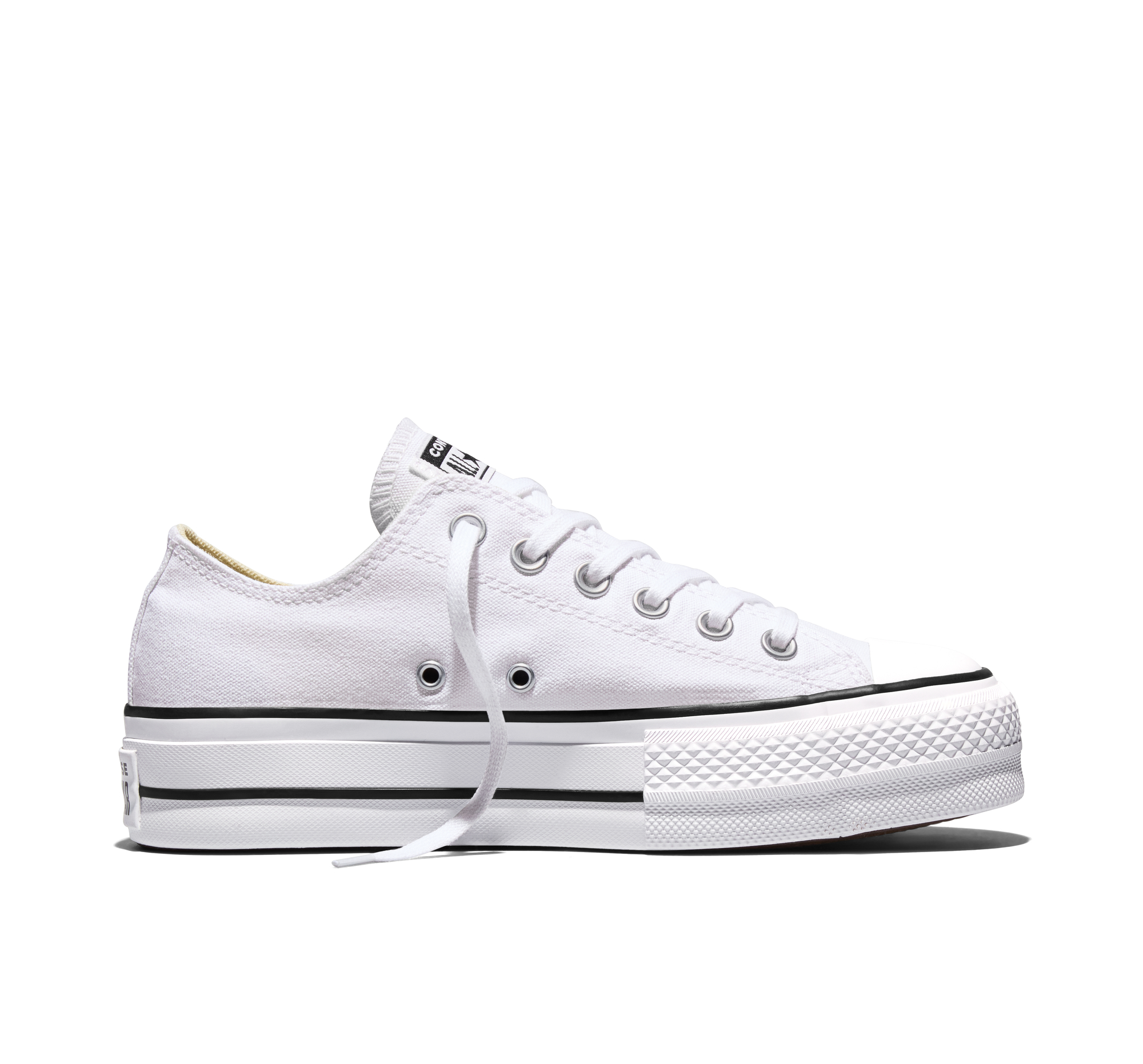 Converse Chuck Taylor All Star Platform Canvas Scarpa Low Top, Cotone da Donna in Bianco, Taglia 44.5