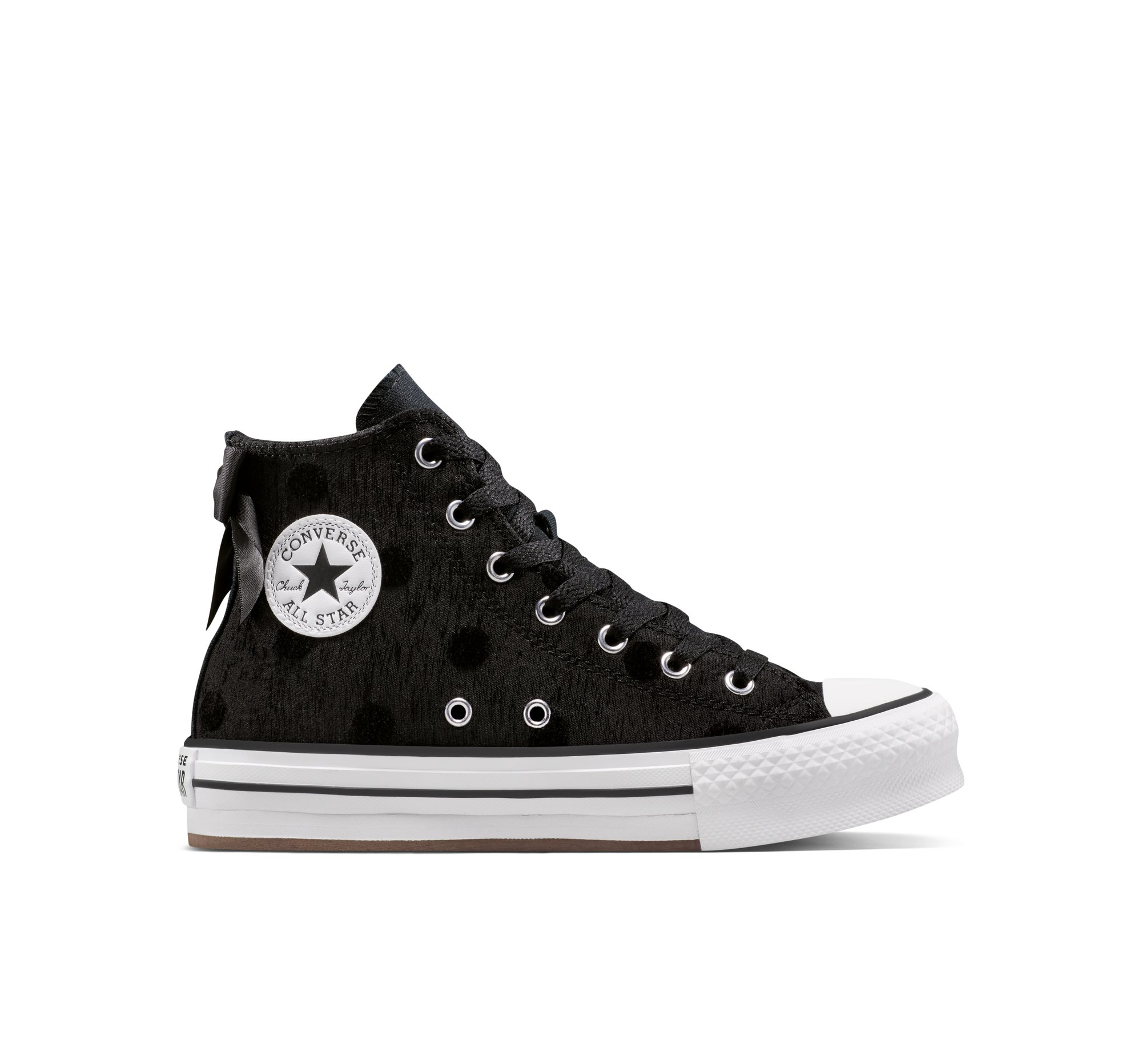 CONVERSE Chuck Taylor All Star Lift Platform Polka Dot & Bow Black, White