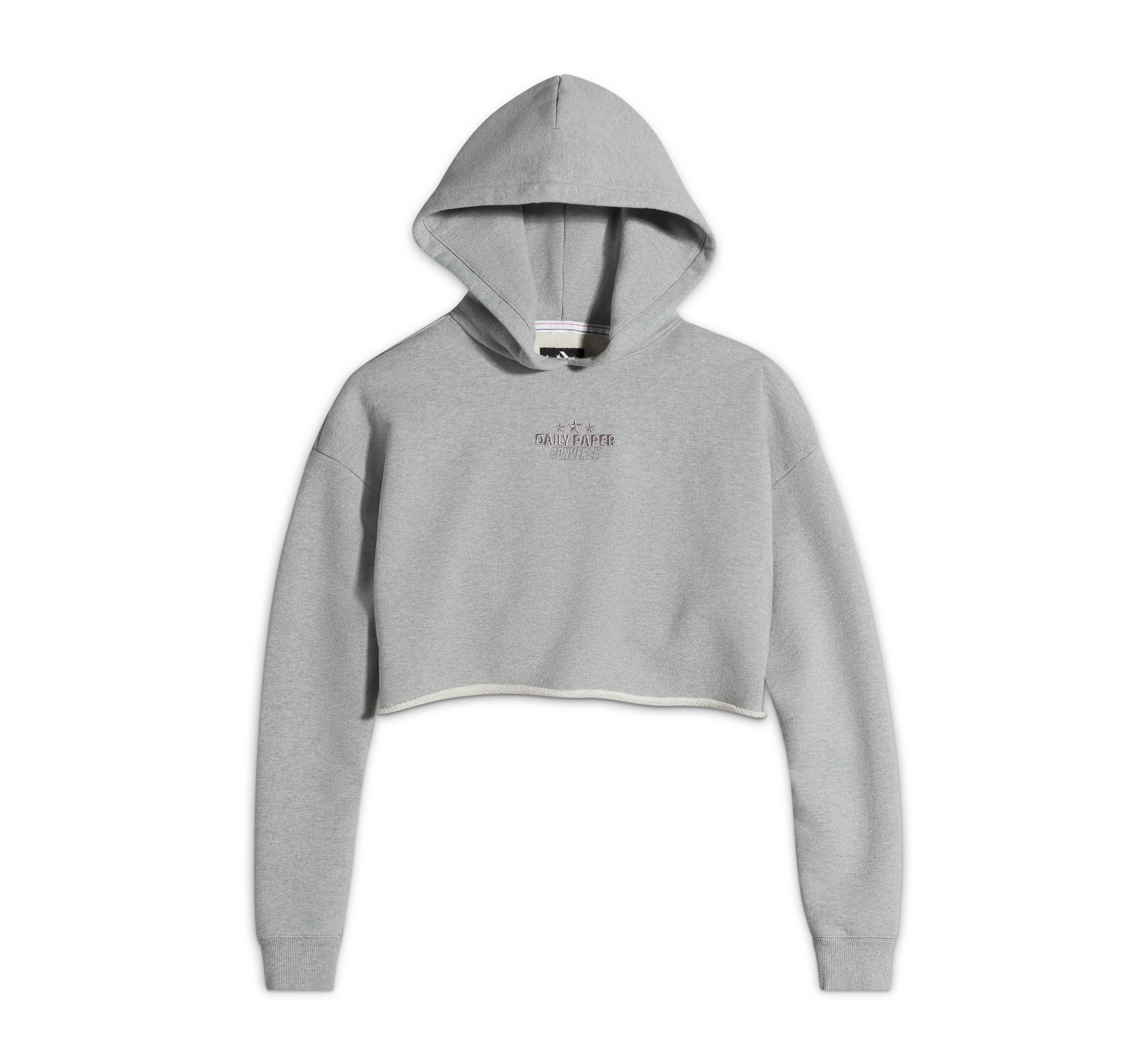 Converse X Daily Paper Cropped Hoodie Felpa Con Cappuccio da Donna in Grigio, Taglia One Size
