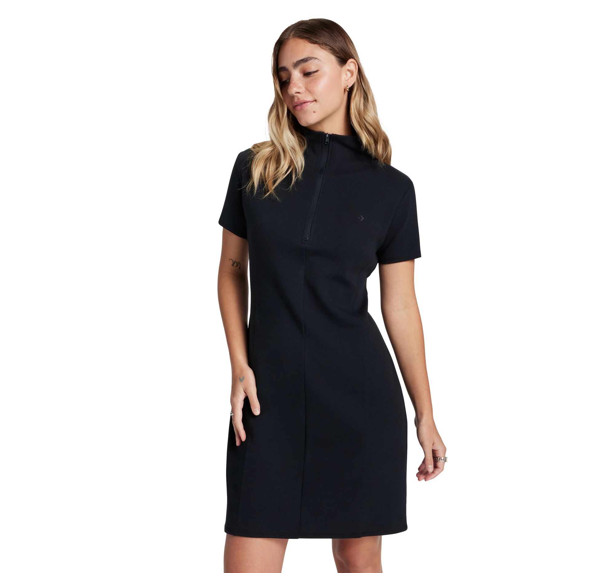 Half-Zip Mock Neck Short Sleeve Dress Women's Dress. Converse.com