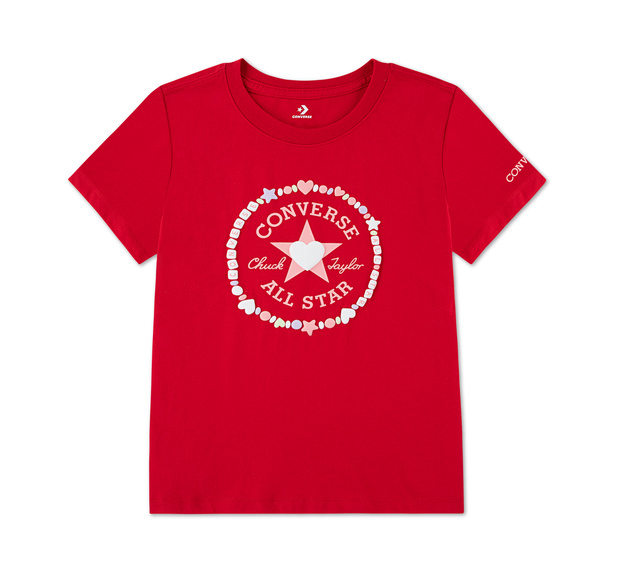 Converse Candy Bracelet Short Sleeve T-Shirt Cotton For Kids In Red 20$